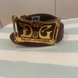 Authentic Dolce&Gabbana dark red/burgundy belt.